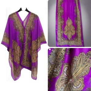Lightweight Chiffon Shawl Scarf Jacquard Beach Cover-Up